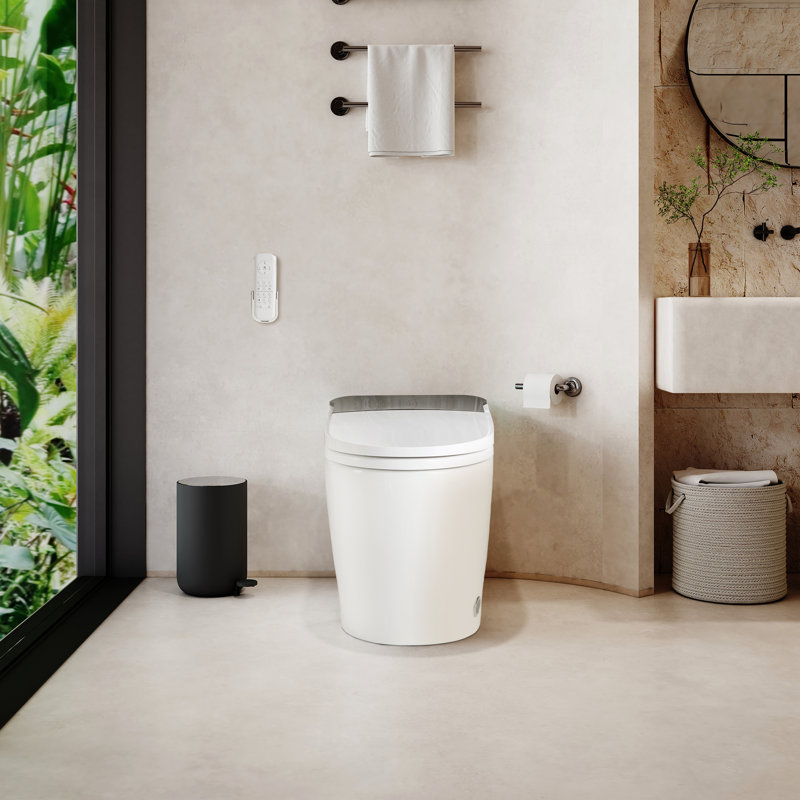 BirchLn Smart Elongated Toilet, Heated Seat, Auto Open/Close, Foot Sensor, Warm Water, Dryer & Night Light