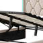 European Double (140X200cm) & King (160X200cm) Velvet Ottoman Bed,  Glam Wingback Storage Frame With LED Lights, Beige-755022698