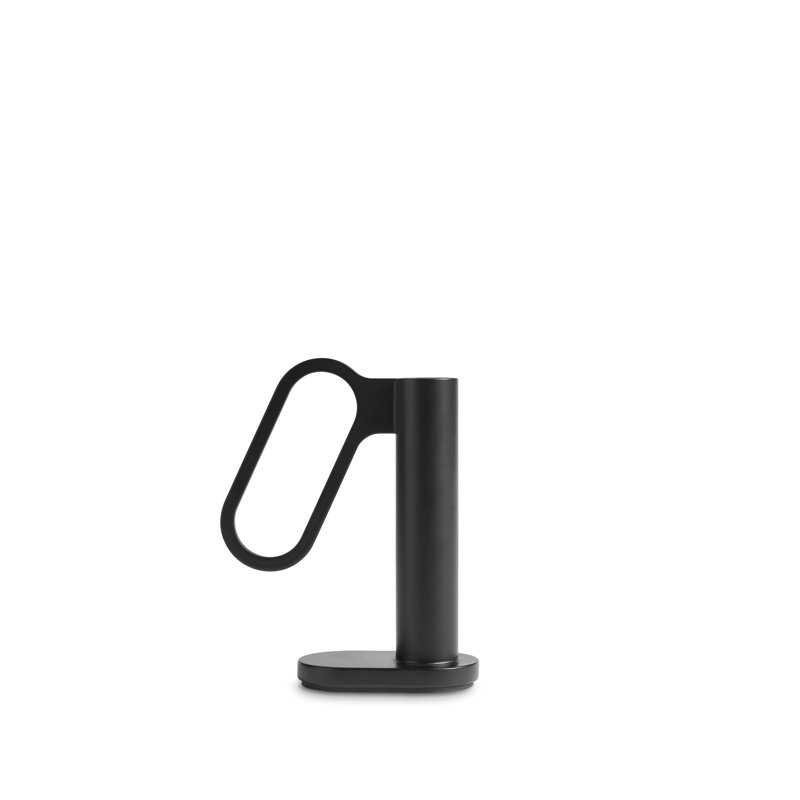 Who Goes There? Candlestick, Black, 5" H x 4" W 