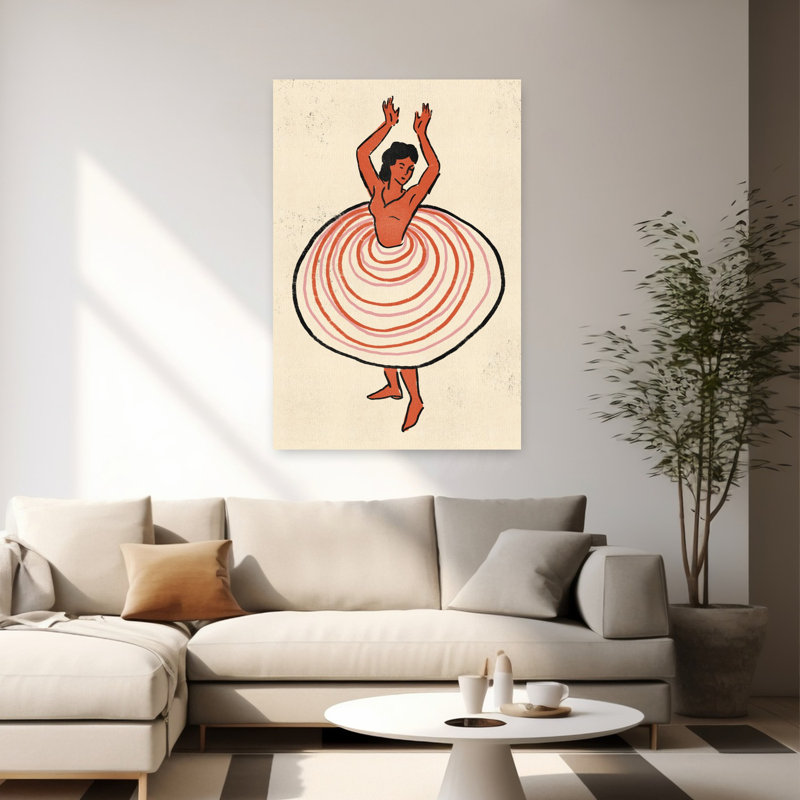 «Vibrant Cancan Dancer», art mural coloré et énergétique classique, 60" H x 40" W