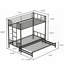 Lit simple escamotable en métal avec garde-corps et échelle, peu encombrant Durable pour la chambre à coucher, noir
