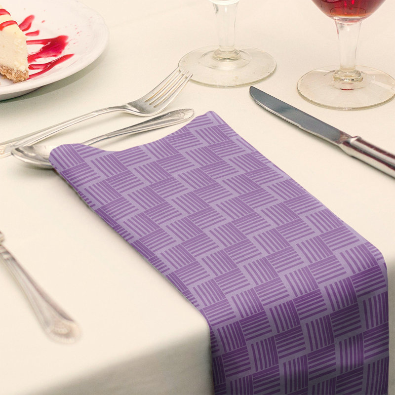 Serviette de table en coton de couleur contrastée, Violet, H 0,1 po x l 22 po x P 22 po, Croisé en coton