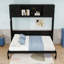 Lit escamotable en bois avec armoires de rangement-1140946016