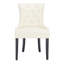 Chaise d'appoint rembourrée en lin et capitonnée Dann-1509460015