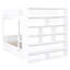 Lit superposé double au-dessus de double avec 2 tiroirs et armoire à couches multiples-1600973131