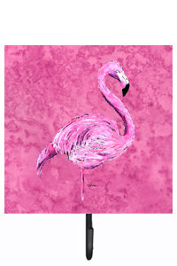 Porte-laisse flamant rose et crochet mural