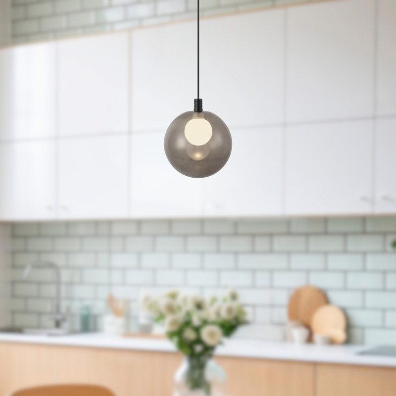 Bolla 6-in Gold dimmable LED Pendant, Matte Black