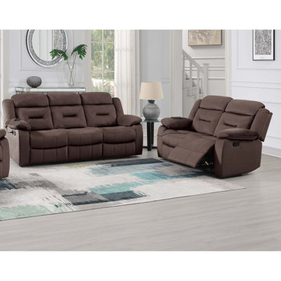 2Pc Living Room Set 1X Sofa 1X Loveseat Pillow Armrest Supportive Headrest Vertical Tufting Chocolate Finish Contemporary Primary Living Room Furniture