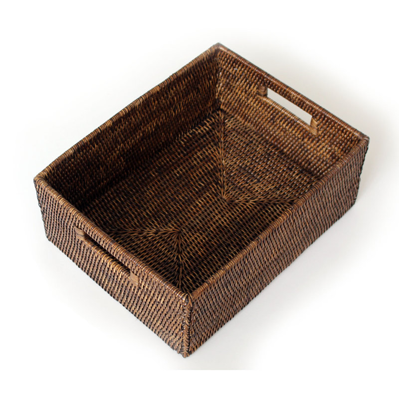 Handmade Wicker Decorative Basket, Antique Brown
