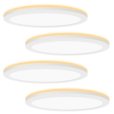 mw 4 Pack 12 Inch Led Flush Ceiling Light with Night Light, 24W eqv.80W, 2700K/3000K/3500K/4000K/5000K Selectable,Dimmable LED Ceiling Light for Bedroom, Dining Room,Hallway,ETL and California JA8 Certified