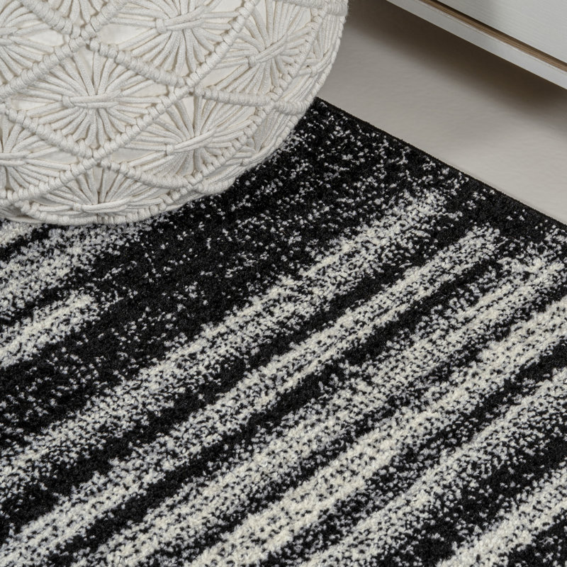 Tapis noir / crème Mahit, Rectangle 4pi x 6 pi