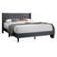 Lit plateforme tapissier grand lit, gris anthracite en toile de jute, tête de lit cousue à losanges, aucun sommier requis pour la chambre à coucher-1448312257