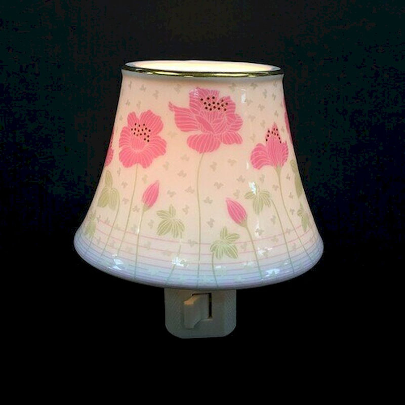 Nalea rose fleurs de printemps sur abat-jour en forme de veilleuse