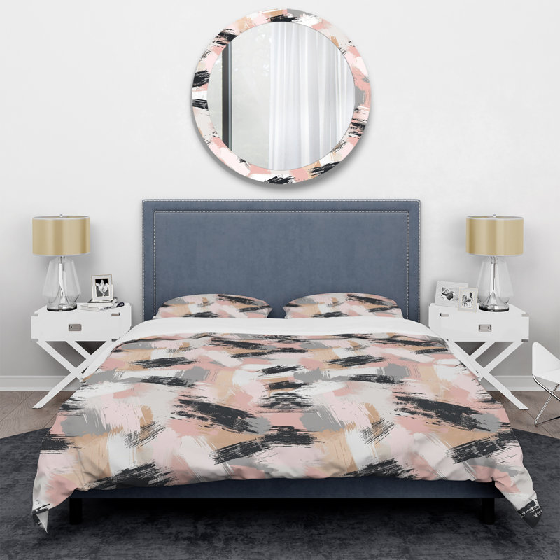 Ensemble de housse de couette Abstract Pink I, Housse de couette très grand + 2 très grandes ta