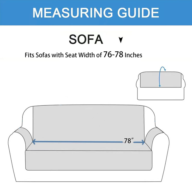Housse antidérapante pour canapé (68/78 po), Bleu marine 100% polyester, H 75,5 po x l 134 po x P 78 po