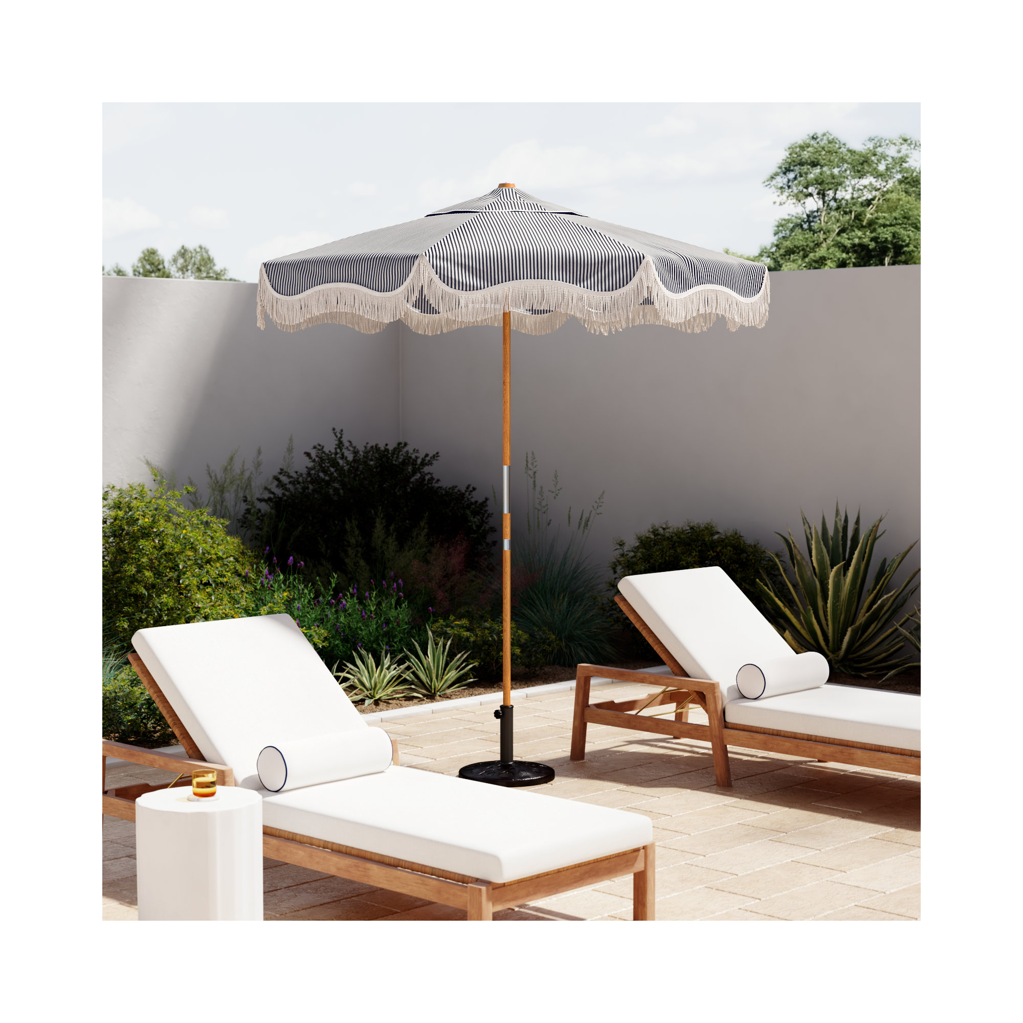 Amy 0'7'' Market Umbrella, Navy