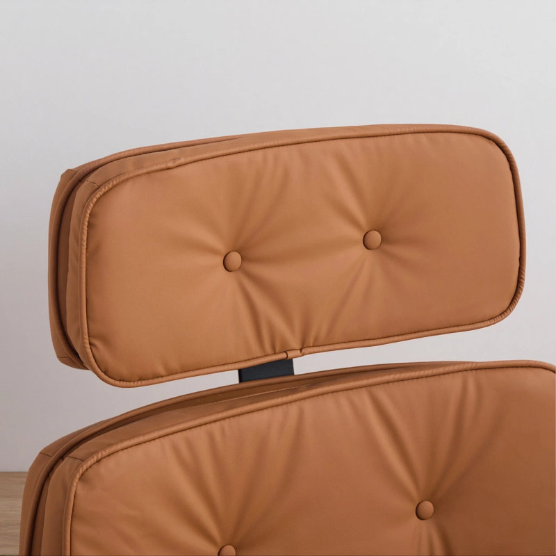 Cross-legged  Swivel Task Chair With Adjustable Armrests, Brown