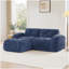 Canapé en forme de L sans os, tissu de velours doux, conception capitonnée, éponge haute densité 32D, aucun assemblage requis, conception ergonomique du bas, conception antidérapante, repose-pieds mobile pour les chambres à coucher, bleu-530829850