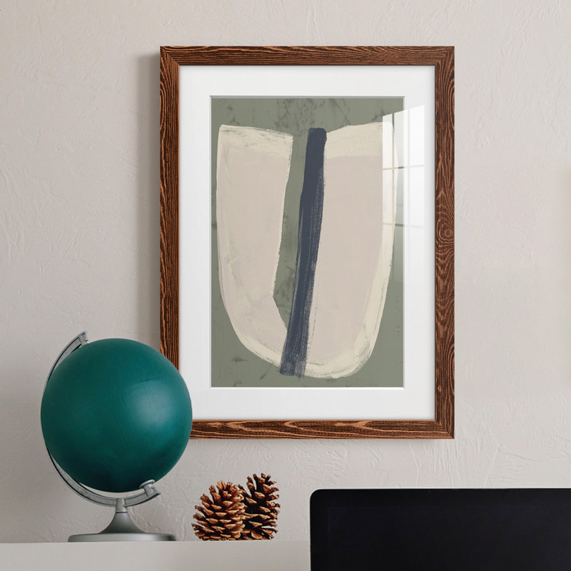 Tranche de papier III - peinture encadrée, H 37,5 po x l 27,5 po x P 1 po, Érable encadré