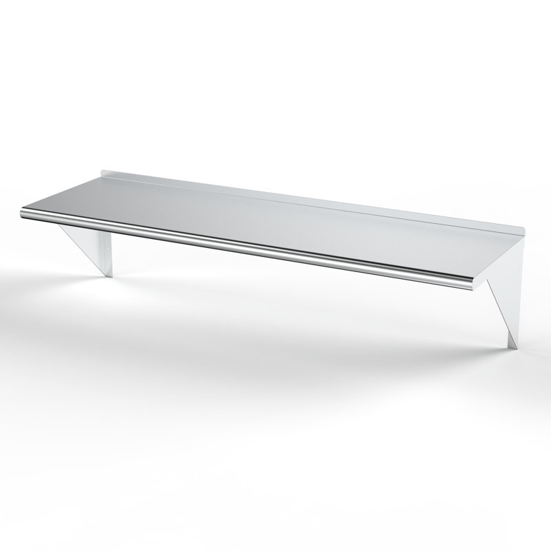 60" Stainless Steel Wall Shelf with Brackets