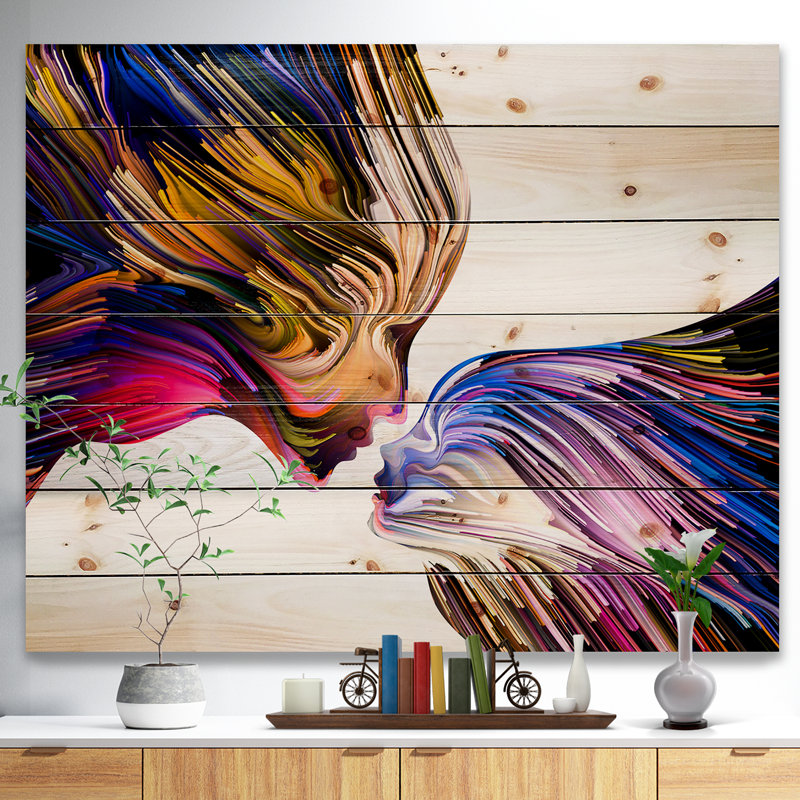«Metaphorical Mind», reproduction d'art graphique, H 36 po x l 46 po x P 0,78 po, Bois