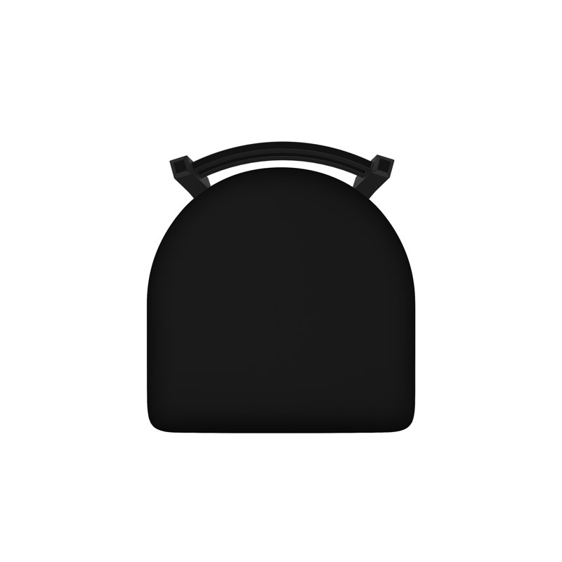 Tabouret de coiffeuse en métal Jackie, Vinyle - Vinyle noir, Noir froissé