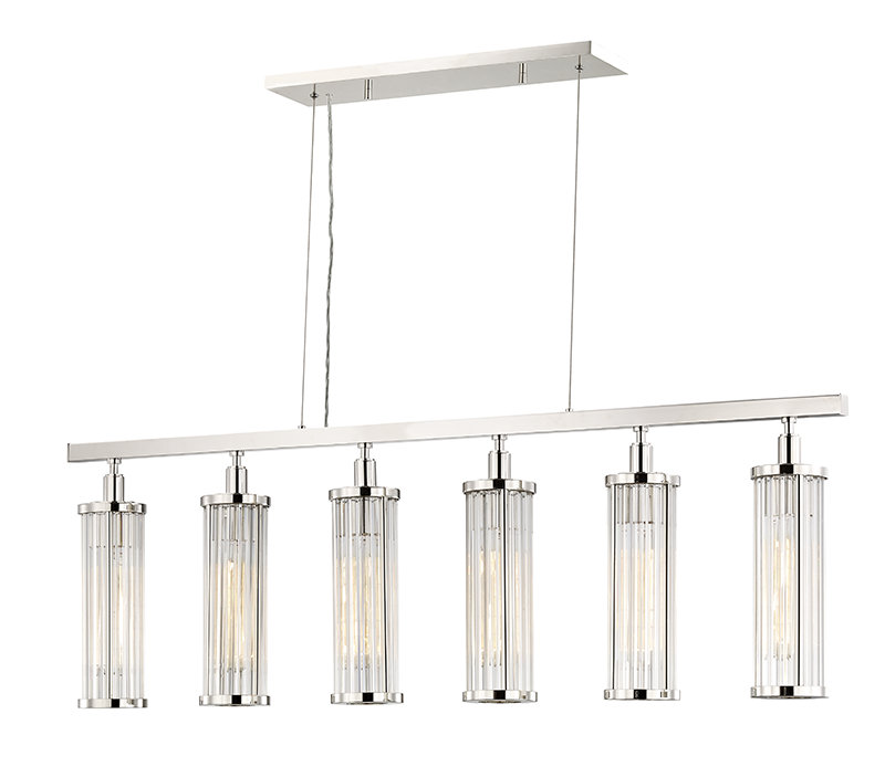 Marley 6 - Light Shaded Pendant, Polished Nickel