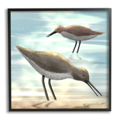 «Sandpipers», art mural texturé giclée sur le littoral par Marcus Prime
