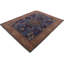 Tapis bleu et beige noué à la main de haute qualité-121170605