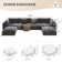156.6'' Oversized U Shaped 6 Piece Modular Cloud Sectional Sofa with Two Ottoman