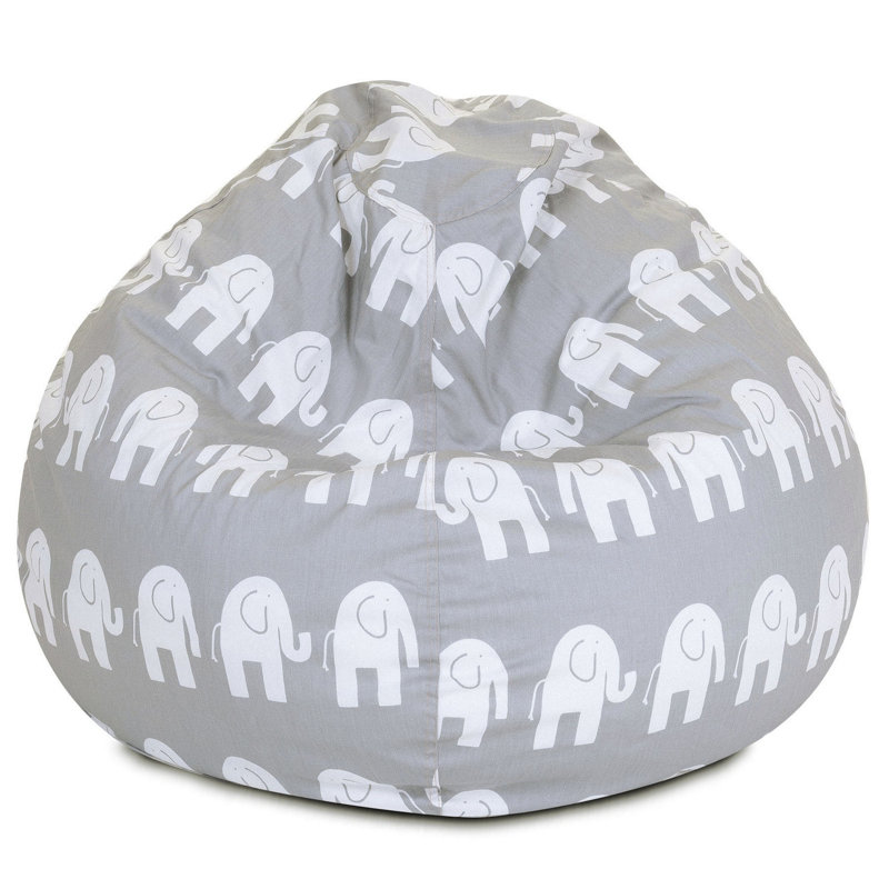 Fauteuil poire standard classique, Sergé de coton gris, H 22 po x l 28 po x P 28 po