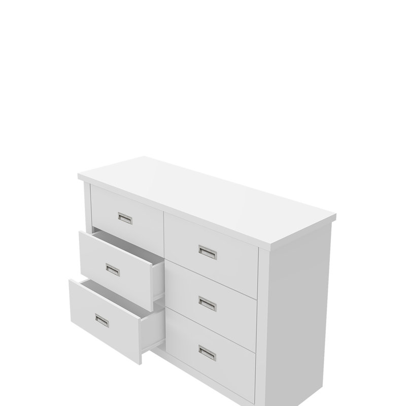 Khiri 6 Drawer 46" W Dresser, Matt White