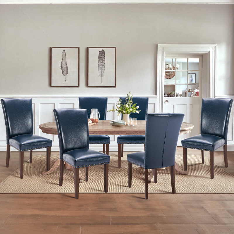 Chaise d'appoint Aphina, Similicuir bleu