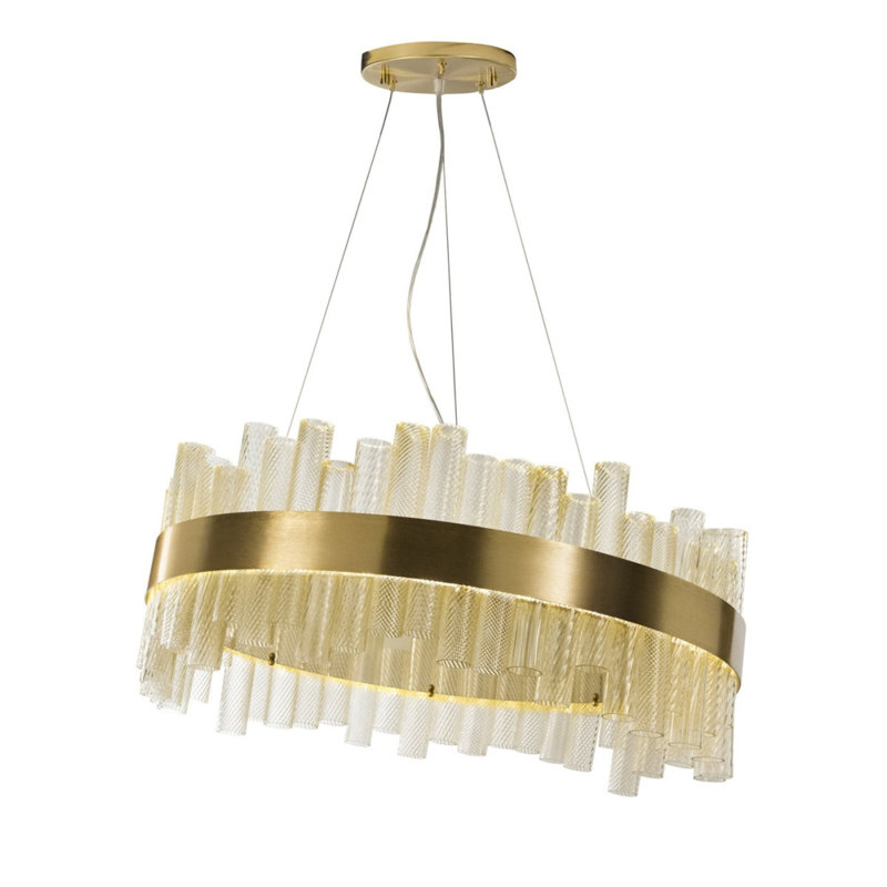 Lustre tambour galactique, Nickel antique, Transparent, 56 po de largeur x 56 po de profondeur x 39 po de 