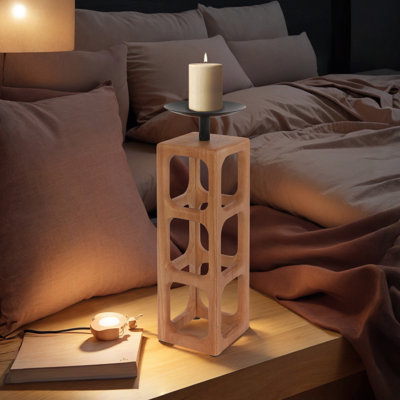 Porte-bougie en bois