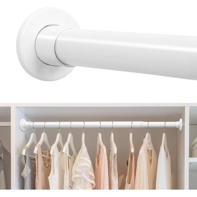 Closet Rods For Hanging Clothes, 18 To 78 Inches Adjustable Heavy Duty Closet Rod, Metal Closet Poles, Easy To Install Closet Bar For Closet Wardrobes Laundry, Perfect For Closet Organizer