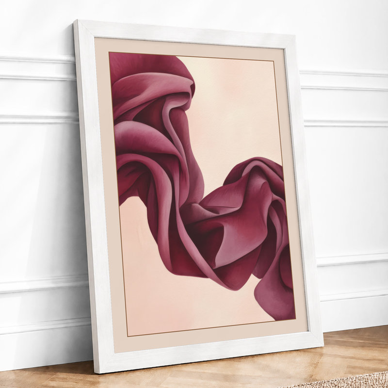 Flowing Forms Abstract - Framed Print, A1 - 84.1 x 59.4 cm, White