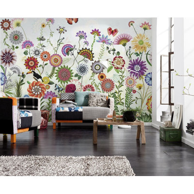 Abstract Flowers 3.68m x 2.54m Matte Mural