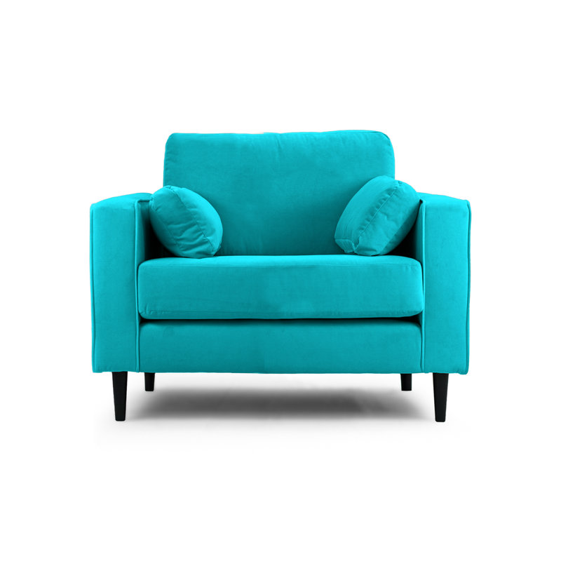 Millerville Velvet Armchair, Turquoise