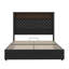 Structure de lit double capitonnée en velours pleine grandeur, USB et veilleuse intégrée, lit plateforme à oreilles avec tablette de tête de lit incluse-650685931