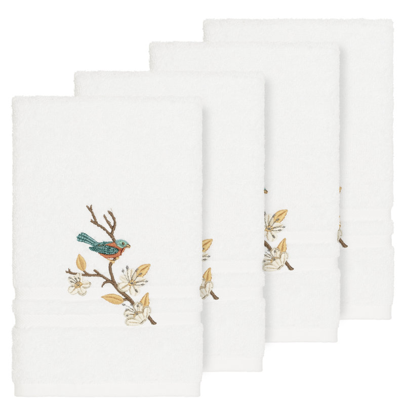 Spring Time Turkish Cotton Hand Towel, White