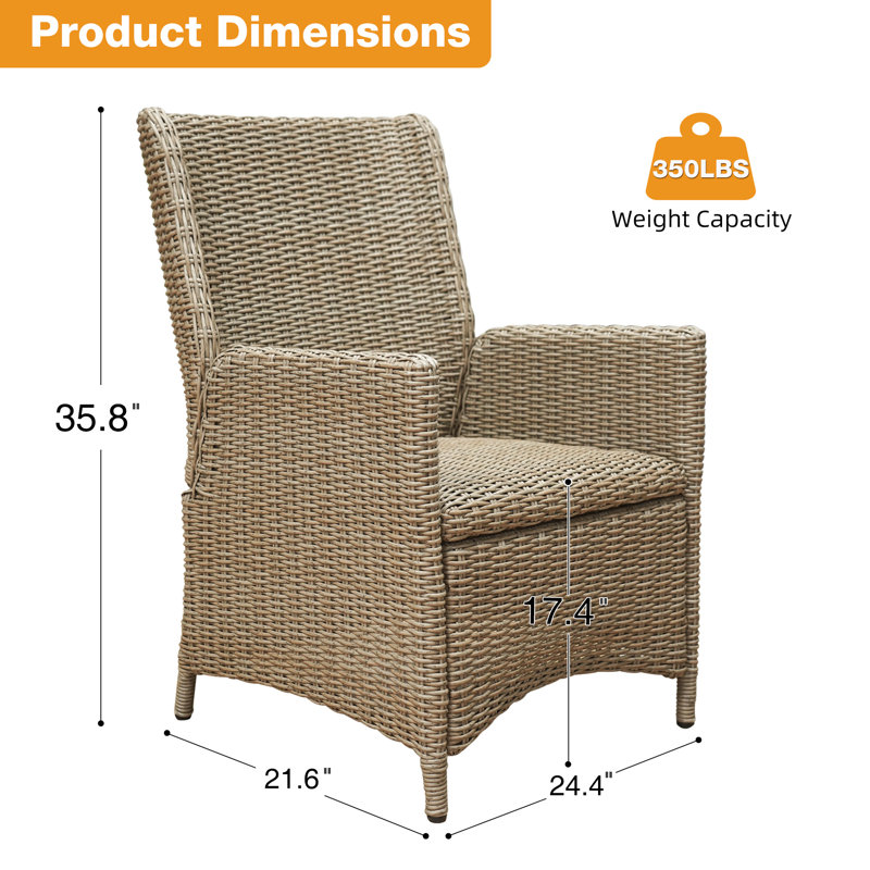 Ensemble de 6 chaises de patio en rotin