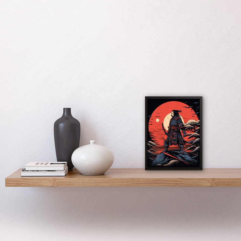 Gilivary Samurai Master on Forest Hill Sunrise Landscape Rockabilly Americana 1 Piece Single Picture Frame Wall Art