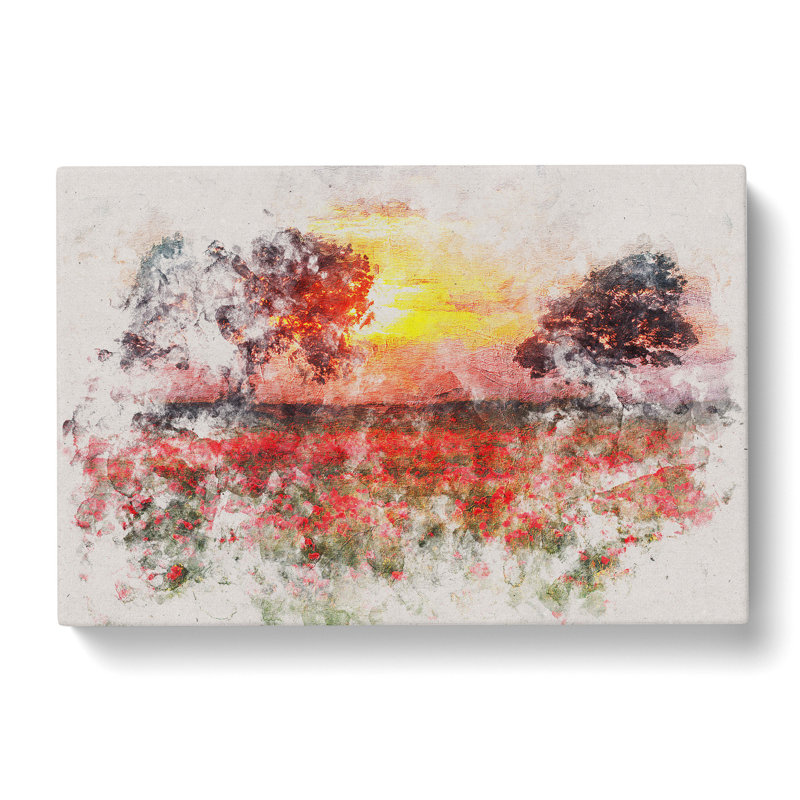 Poppy Meadow - Wrapped Canvas Print, 40cm H x 60cm W x 3cm D