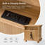 Table de bout en bois massif à 3 tiroirs avec station de charge et assemblage simple Auguste-241172595