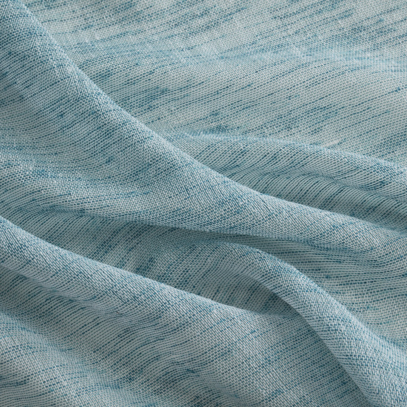 Hailey Faux Linen Sheer Curtain Panels, 54" W x 84" L, Gray Teal