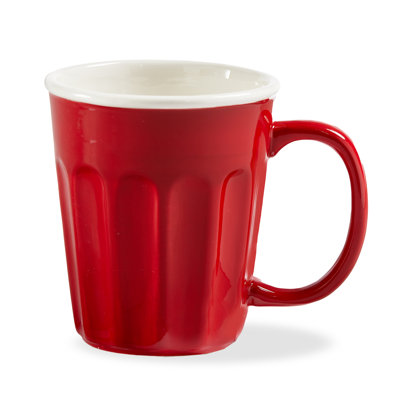 Party Cup Mug Red Earthenware Everyday 14 Oz