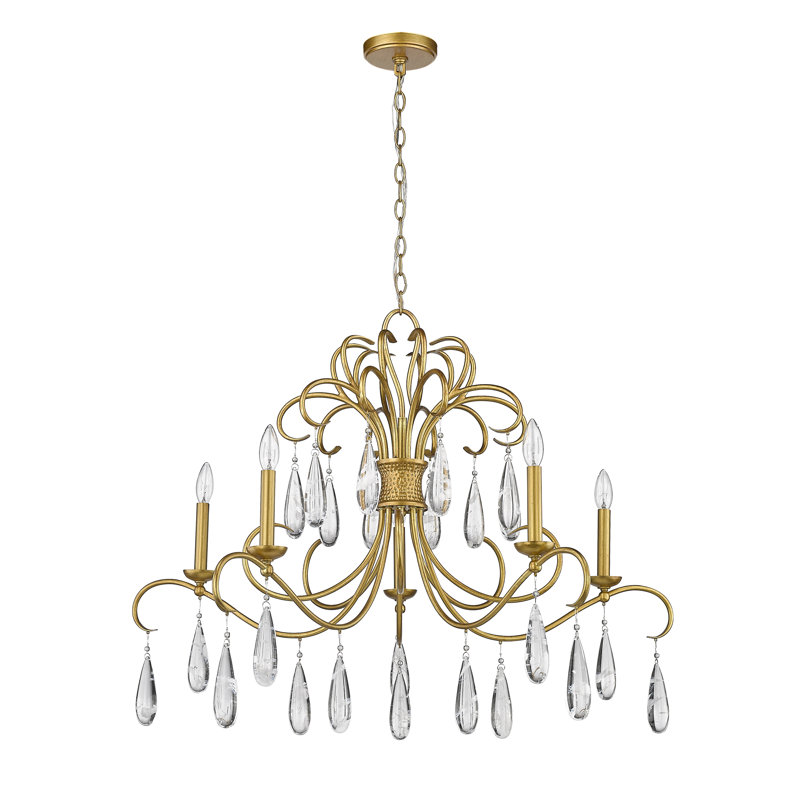 Fredericke 5 - Light Dimmable Empire Chandelier, Gilded Gold