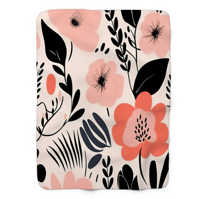 Couverture rose et noire - 1 pièce de qualité supérieure, L 50 po x L 60 po