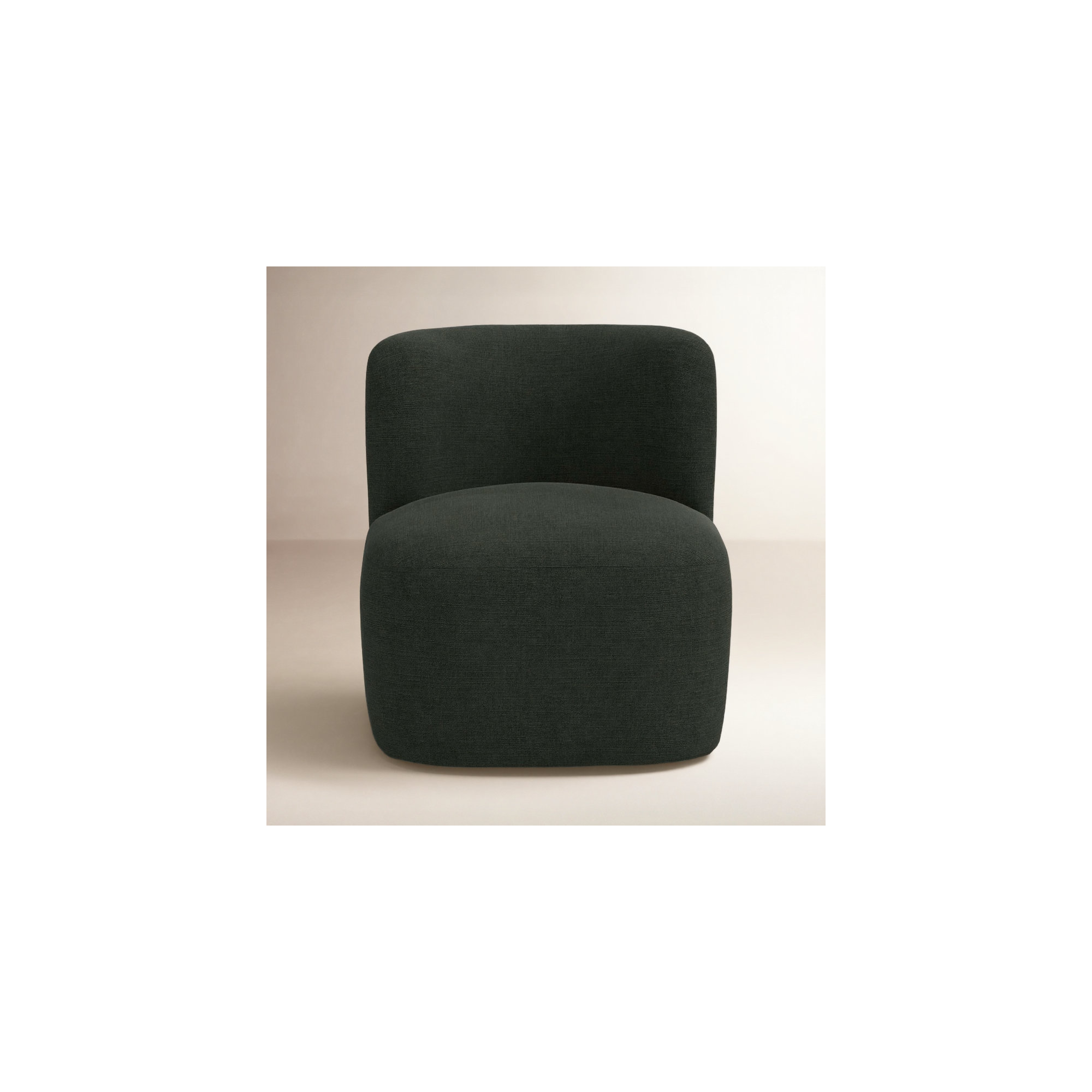 Mariza Upholstered Swivel Accent Chair, Classic Black Linen